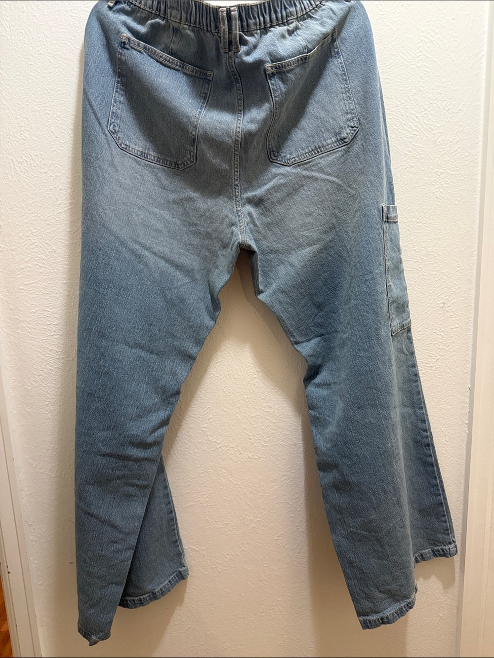 No Boundaries Light Blue Straight Leg Pull-On Jeans with Utility Pocket